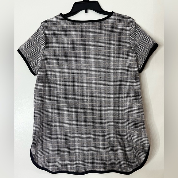 Max Edition Houndstooth Boxy Plaid Blouse leather hems - Picture 4 of 5